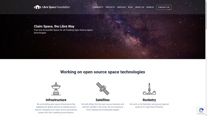 Libre Space Foundation Website Screen capture