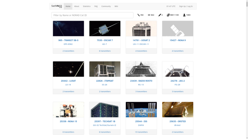SatNOGS DB Screen capture